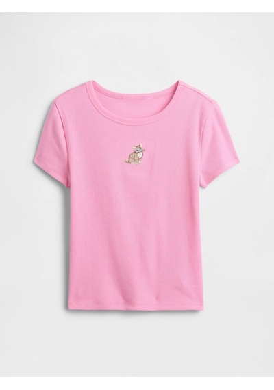 Gap V-sp Ss Rıb Tee Pembe