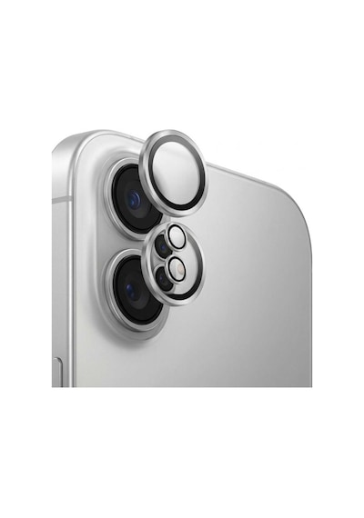 Apple Uyumlu iPhone  16 Kamera Lens Koruyucu Gümüş