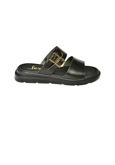 Fox Shoes U291099503 Siyah Hakiki Deri Kadın Terlik Siyah-hakiki Deri Çok Renkli