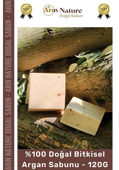 Argansabunu %100 Doğal Güzel Kokulu El Yüz Saç Vücut Orijinal Bitkisel Argan Sabunu 120g - 2 Adet Karışık