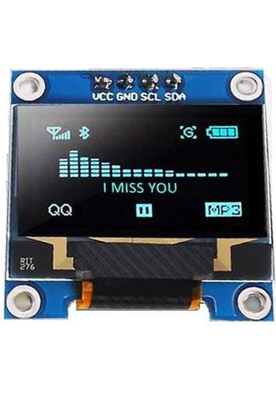 0.96'' 128x64 Oled Grafik Lcd Ekran - Mavi