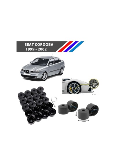 Otozet - Seat Cordoba Bijon Civata Kapağı Siyah Renk 20 Adetli Set 17mm 1k06011739b9