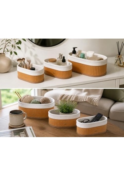 3 Lü Bambu Sepet Seti, Kumaş Astarli Düzenleyici Organizer, Büyük Orta Küçük Boy, Çok Amaçlı Kullanım, Banyo Mutfak Salon Masa Düzenleme Sepeti, Doğal Dekoratif Saklama Kutusu 000 Açık Krem 3 Lü Bambu Sepet Seti, Kumaş Astarli Düzenleyici Organizer, Büyük Orta Küçük Boy, Çok Amaçlı Kullanım, Banyo Mutfak Salon Masa Düzenleme Sepeti, Doğal Dekoratif Saklama Kutusu 000 Açık Krem