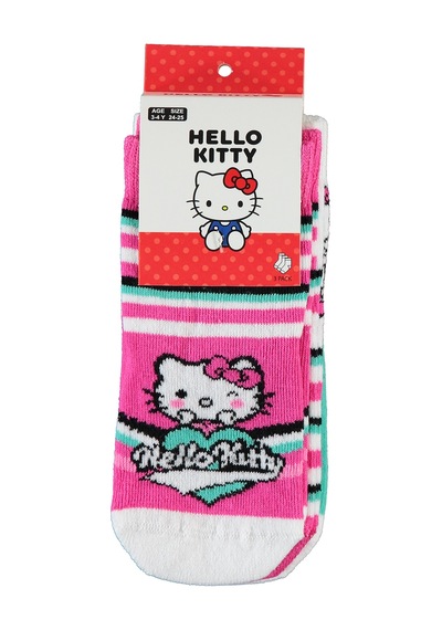 Hello Kitty Hello Kıtty Kız Çocuk 3'lü Çorap 3-11 Yaş Kırmızı Kımızı 09a83414524w1