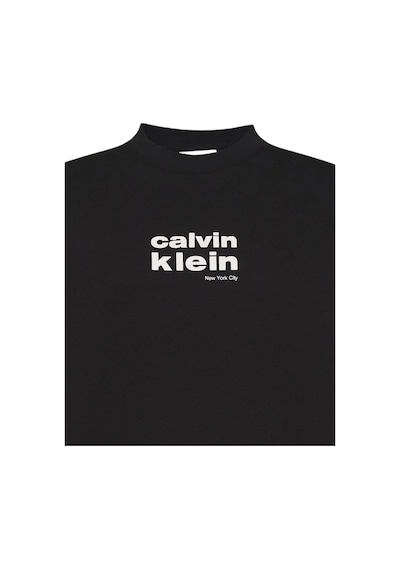 Calvin Klein Lv04le250g Ls 350 Fleece Retro Graphic Erkek Sweatshirt Siyah
