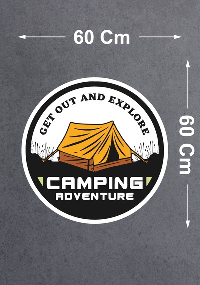 Camping Adventure Sticker - Araba Oto Off - Road Cam Karavan Sticker - 00165 60x60 Cm