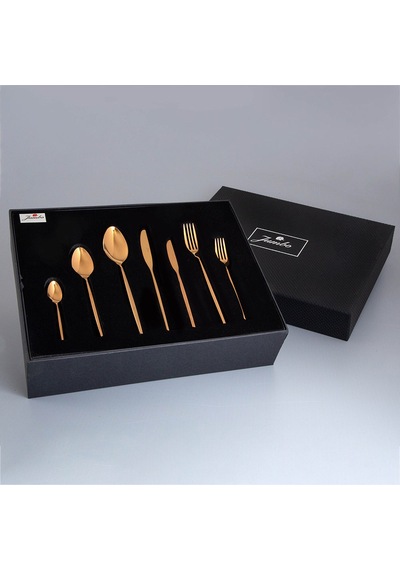 Jumbo 5900 Infinity Titanyum Bronz 12 Kişilik 84 Parça Çatal Kaşık Bıçak Takımı Titanyum Bronz