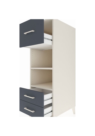 Kronos Dolap 2 Raflı 3 Çekmeceli 44x59x134 Aytaşı-antrasit Aytaşı