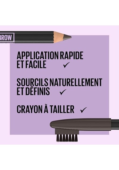 Maybelline New York Express Brow Shaping Pencil - Medium Brown Doğal Balmumu Formülü, Doğal Efekt Tonu, Disiplin Ve Yapı, Uzun Ömürlü Dayanıklılık 00