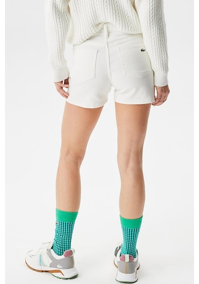Lacoste Women's Straight Fit Denim White Jean Shorts Kadın Düz Kesim Kot Şort Beyaz