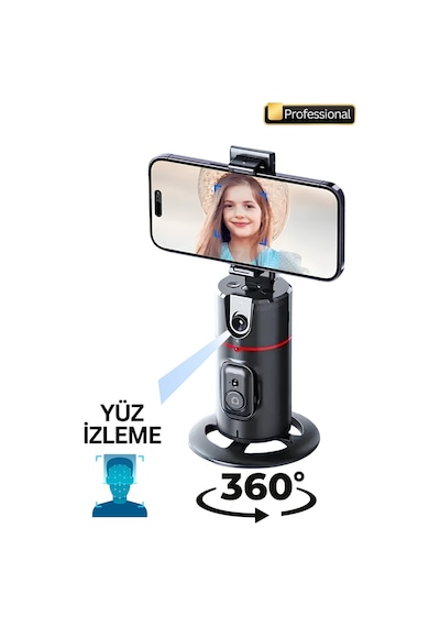 Profesyonel 360 Derece Yüz Takipli Gimbal Telefon Sabitleyici Tripod Fotoğraf/video/selfie/reels