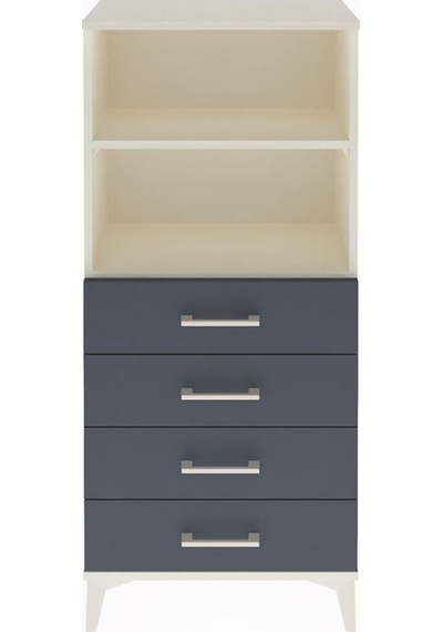 Arges Dolap 2 Raflı 4 Çekmeceli 60x30x134 Aytaşı-antrasit Aytaşı