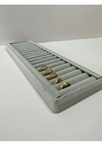 Yerli Üretim Süet Kumaş Gri Renk 35/11 Cm Kelepçe-bileklik Stand Gri