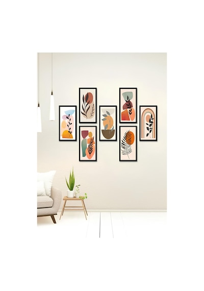 Modern Style Dekorize Mdf 7 Parça Çerçeve Görünümlü Tablo Set 10203 10 X 20