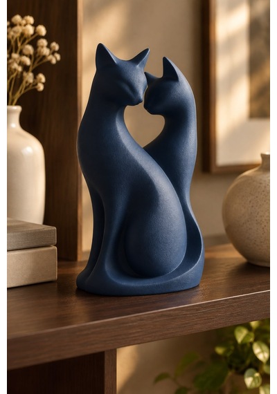Kedi Çifti Biblo Minimalist Dekorasyon 28347603