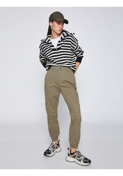 Koton Jogger Kot Pantolon Cep Detaylı Haki 3wal40041mw 3WAL40041MW847 Haki