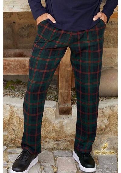 Aydoğan Erkek Kışlık Pijama Takımı Pamuklu Uzun Kol Jakarlı Koyu Mor Berk J-3381