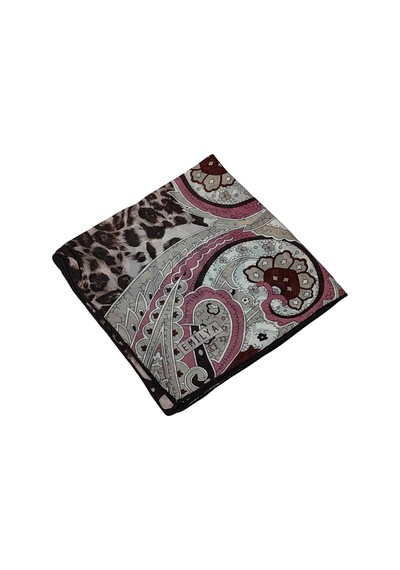 Mim Eşarp Emilya Fres Krep Leopar Desenli Eşarp 90x90 Cm Açık Bej - Pudra
