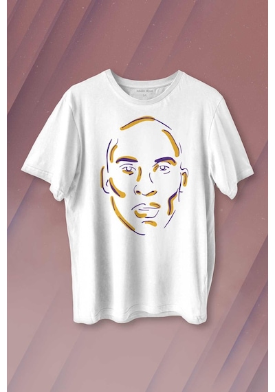 Kobe Bryant Silüet Black Mamba Mor Baskılı Tişört Unisex T-shirt 001