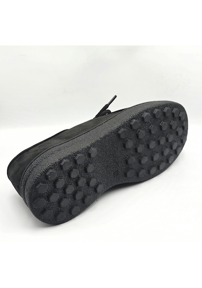 Casso 9791 Siyah Nubuk Hakiki Deri Termolıght Taban Kadın Loafer Ayakkabı