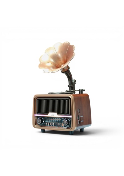 Rt-601 Gramafon Nostaljik Radyo,bluetooth Led Detay Nostalji Radyo