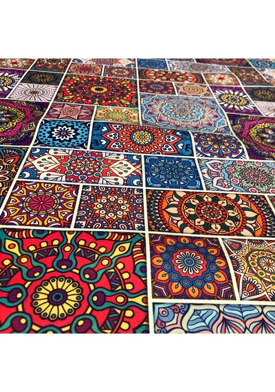 Döşemelik Kumaş Dijital Baskı Patchwork Desen