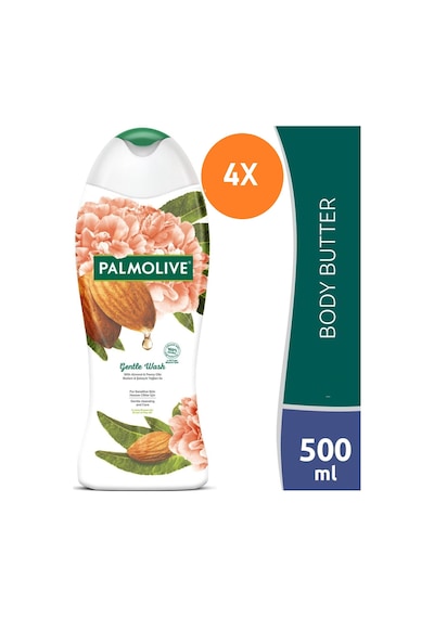 Palmolive Body Gentle Wash Badem ve Şakayık Yağı Özlü Banyo ve Duş Jeli 4 x 500 ML