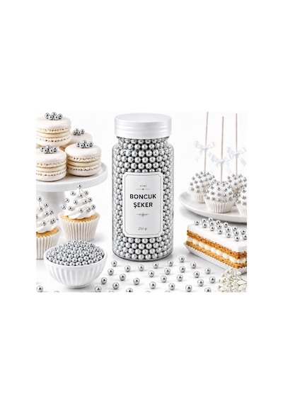 Dr. Gusto 4 Mm Gümüş Boncuk Şeker 250 Gr