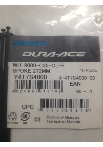 Shımano Dura-Ace WH-9000-C35-CL Ön Jant Teli 272mm Y4T7S4000