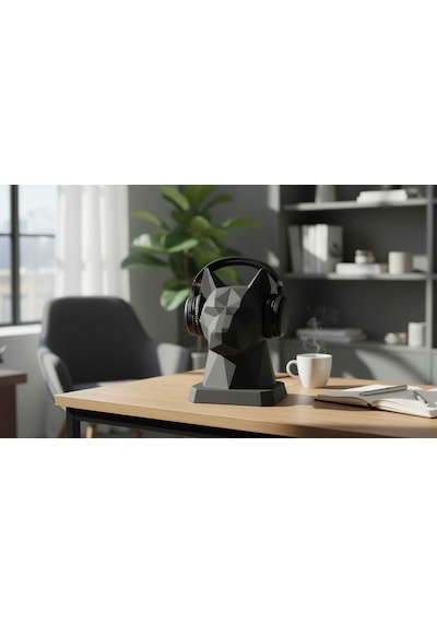 Happy3dworld Köpek Figürlü Kulaklık Standı, 3d Baskı Low Poly Masaüstü Düzenleyici