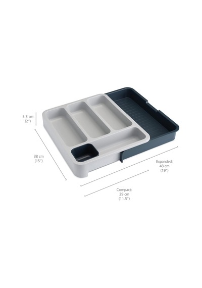 Joseph Joseph 85042 Drawerstore Genişleyen Çatal Bıçak Düzenleyici, Koyu Gri Diğer