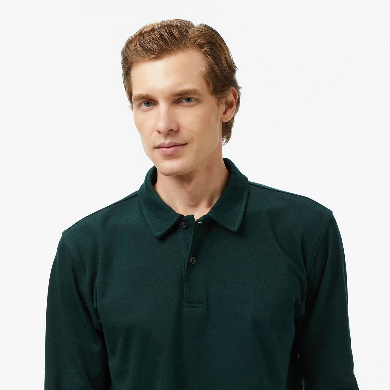 Nautica Erkek Yeşil Classic Fit Uzun Kollu Polo Yaka T-shirt Düz K57018t Yeşil
