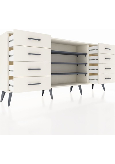 Arges Konsol 3 Raflı 8 Çekmeceli 176x30x83 Aytaşı-antrasit/aytaşı Antrasit/aytaşı Arges Konsol 3 Raflı 8 Çekmeceli 176x30x83 Aytaşı-antrasit/aytaşı Antrasit/aytaşı