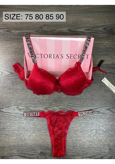 Victoria's Secret Victoria"s Secret Pusch Up Set Alt Üst Dolgulu Sütyen Ve Külot Takım 2"li Set Kırmızı