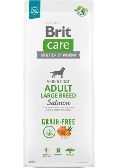 Brit Care Deri Ve Tüy Hassasiyeti Olan, Büyük Irk Yetişkin Köpekler İçin, Tahılsız, Somonlu Kuru Mama 12 Kg