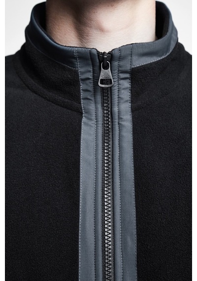 Lescon Siyah Erkek Polar Fermuarlı Sweatshirt 22K-1068 Siyah
