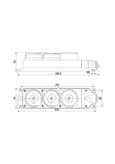 Mete Enerji 3x25a. 1 Ad./1x16a. 2 Ad. Üçlü Grup Priz 401054