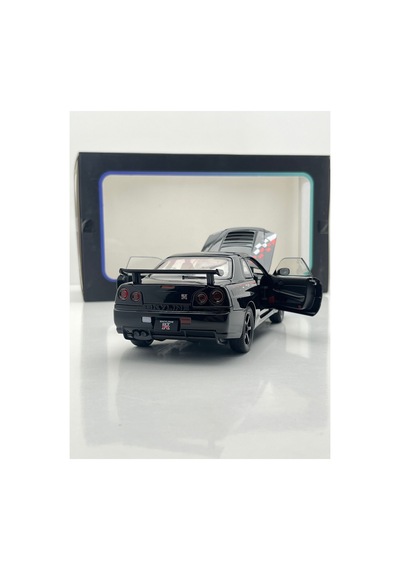 Nissan Skyline Gt-r R34 Nismo Edition Siyah 1/24 Model Araba Çok Renkli