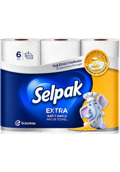 Selpak Extra Yağ Emici Kağıt Havlu 6'lı