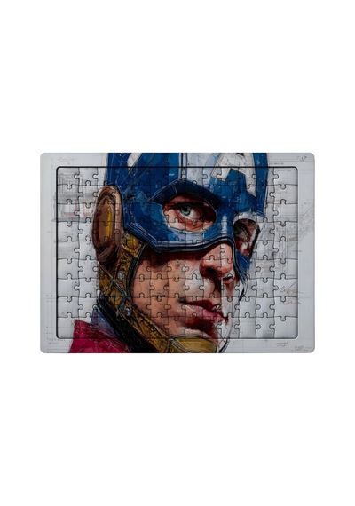 Ghostbastır Design Kaptan Amerika 99 Parça Ayaklı Puzzle Dekoratif Çocuk Yapbozu 028