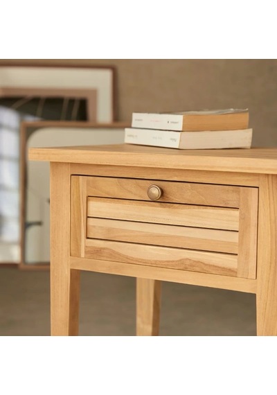 Loggia Masif Ahşap Natural Komodin Ceviz