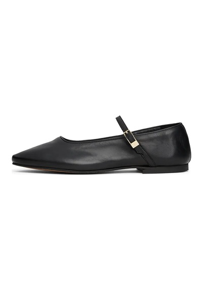 Tommy Hilfiger Smooth Leather Maryj Kadın Siyah Babet