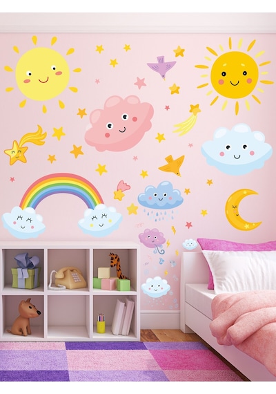 Bulutlar Çocuk Odası Sticker Seti