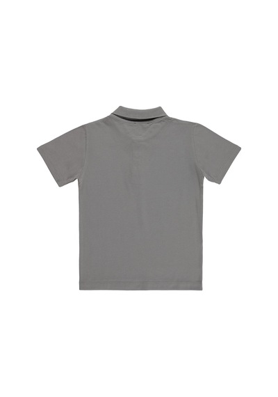 Civil Boys Palmiye Nakışlı Polo Yaka 10-13 Yaş Tişört - Gri Açık Gri