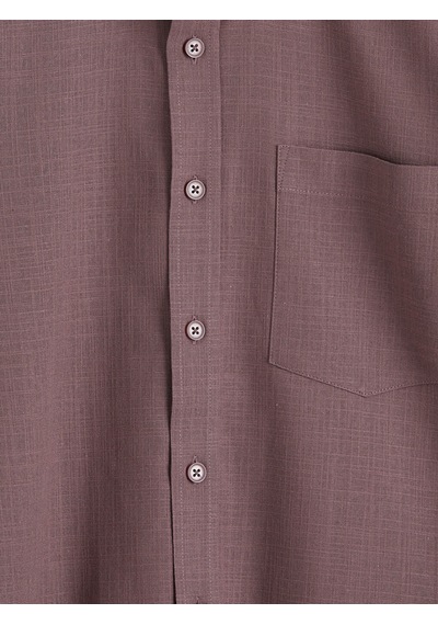 Lcwaıkıkı Classic Pembe Regular Fit Keten Görünümlü Erkek Gömlek
