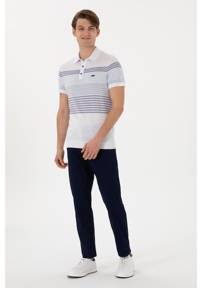 U.S. Polo Assn. Erkek Slim Fit Polo Yaka İndigo Tişört 50299410-VR028