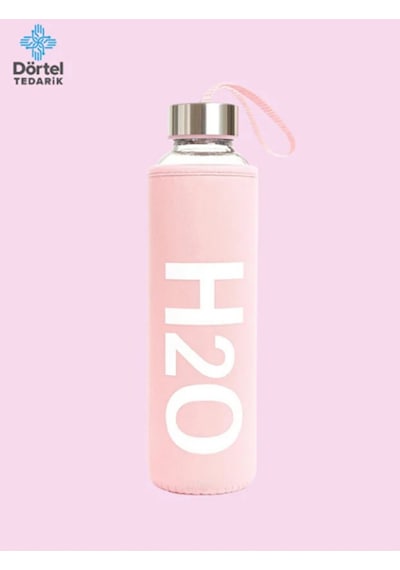 H2o Kılıflı Cam Matara 750 Ml Pembe