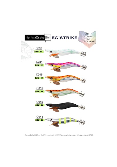 Naniwaosakashi Egistrike 3.0 110mm 15.4g Kalamar Zokası