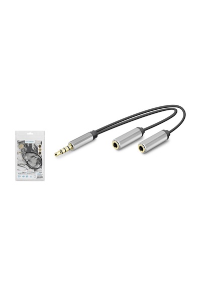 Hadron Hdx1087 3.5 Mm Kulaklık Mikrofon Ayırıcı Kablo 23 Cm Siyah