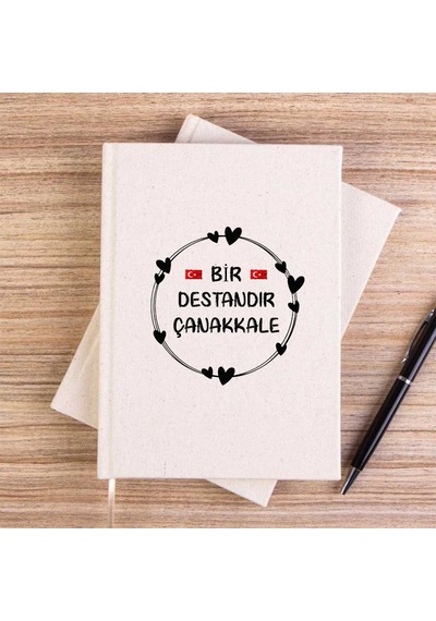 18 Mart Bir Destandır Çanakkale Krem Çizgisiz Kanvas Defter